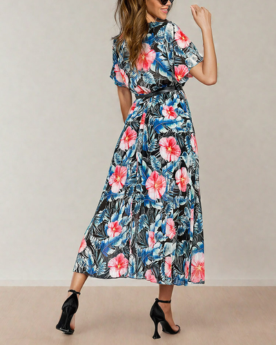 Royalfashion Naiste plisseeritud lilleline midi-kleit