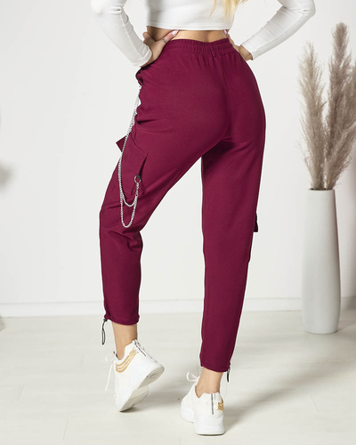 Maroonist naiste lahingupüksid ketiga- Rõivad