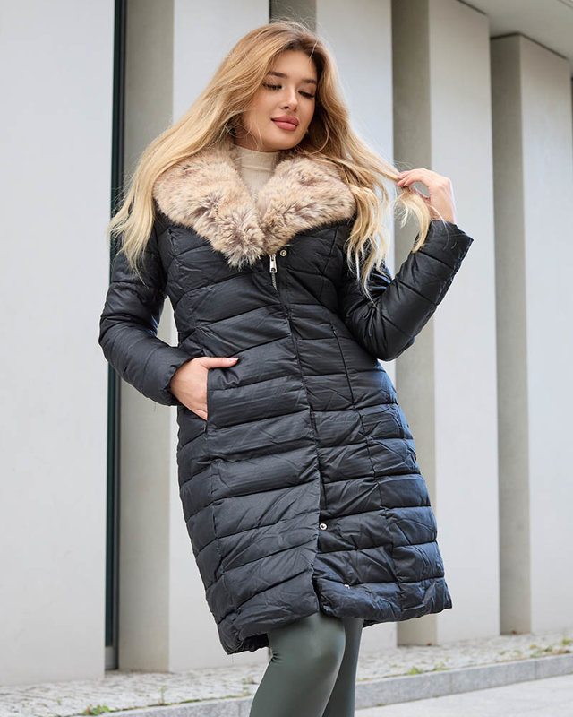 Women's Black Winter Jacket - Clothing