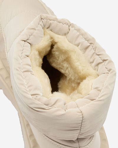 Royalfashion Women's slip-on snow boots in cream color Ireda