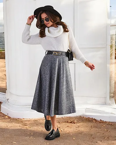 Royalfashion Kvinnors midi kjol