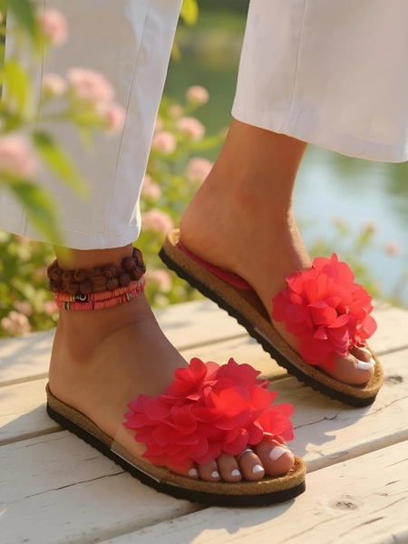 Royalfashion Women's Flip-Flops with Flowers Flora Soft