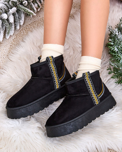 Royalfashion Women's short boots a'la snow boots with ornament Erititta