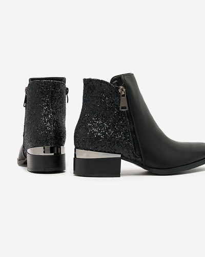 Royalfashion Mustad naiste saapad brokaadiga Brosecco