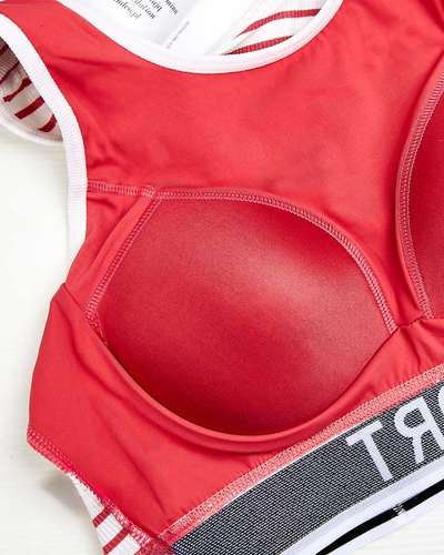 Royalfashion Women's striped sports bra