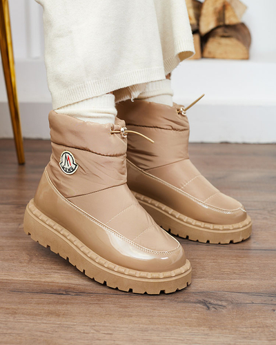Royalfashion Women's slip-on snow boots in brown color Ireda