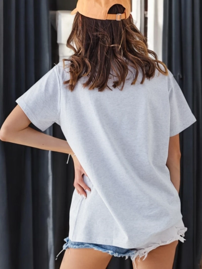 Royalfashion Women's Cotton Casual T-shirt with V-neck