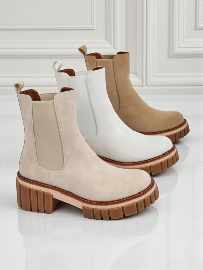 Amber Walk Ankle Boots with Block Heels Made of Eco Nubuck