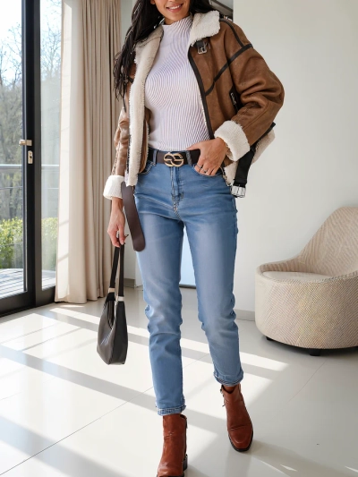 Royalfashion Women's Cotton Mom Jeans