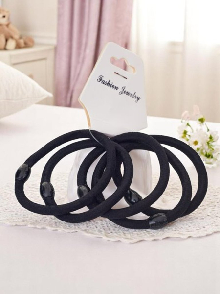 Royalfashion Set of 5 black hair ties Nerov