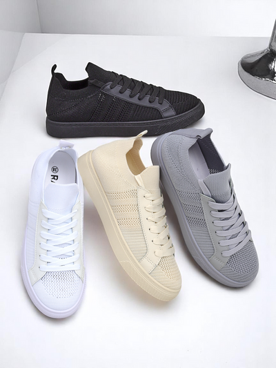 Beige Damiani sneakers - light fabric/eco-leather sneakers for summer