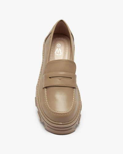 Women's light brown moccasins on a solid sole Desika - Footwear