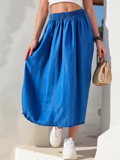 Royalfashion Women’s midi skirt resembling denim