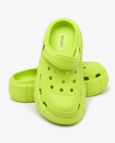 Royalfashion Neoonrohelised naiste flip-flopsid aetud kaunistustega Mightty