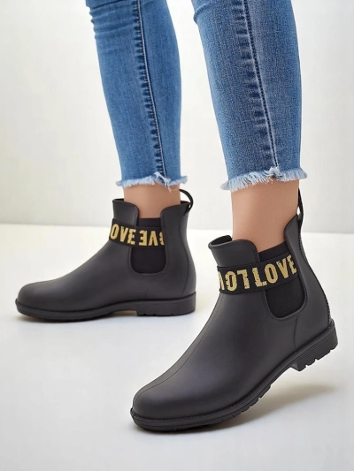 Royalfashion Women's matte rain boots with the inscription Love Love
