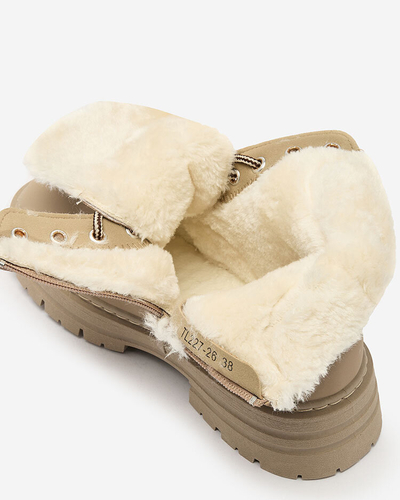 Royalfashion hallikaspruunid naiste isoleeritud trapperisaapad Radoras