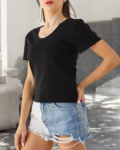 Royalfashion Naiste Puuvillane T-särk Lace'iga Seljas