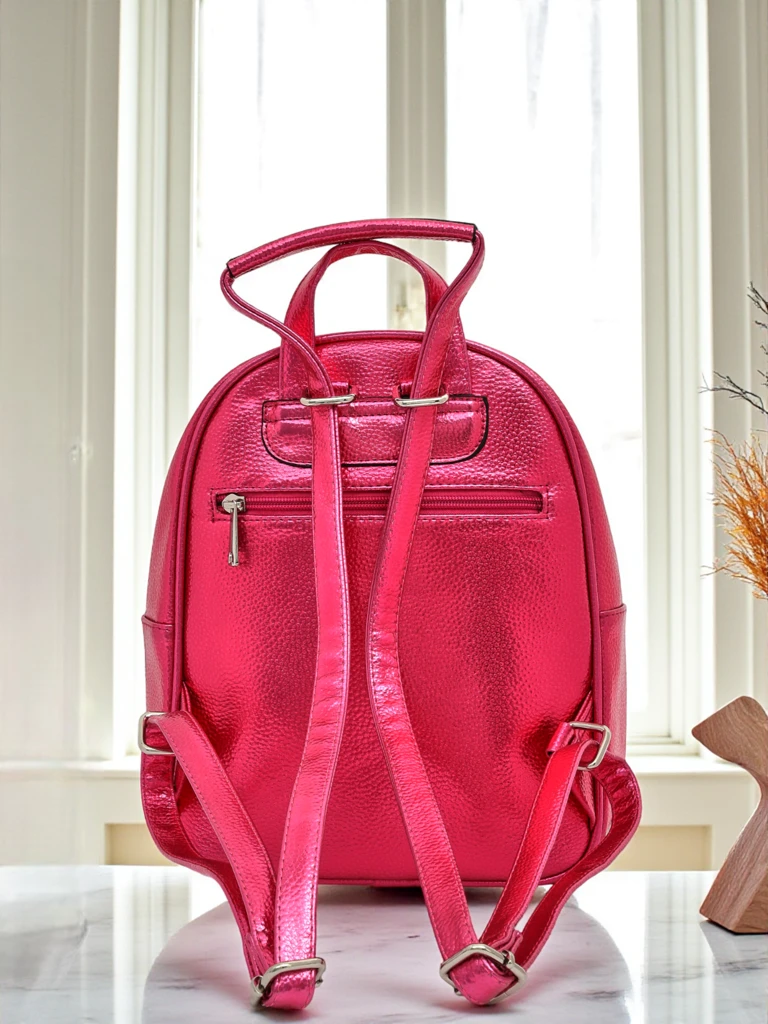 Royalfashion Naiste seljakott ökoloogilisest nahast, metalliliste triipudega Metallic Stripes