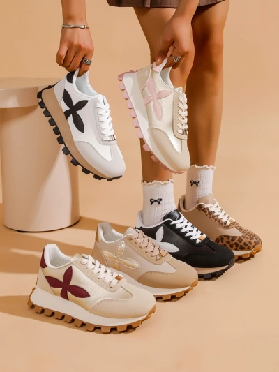 Royalfashion Women's sports sneakers on a thicker sole Aloqa