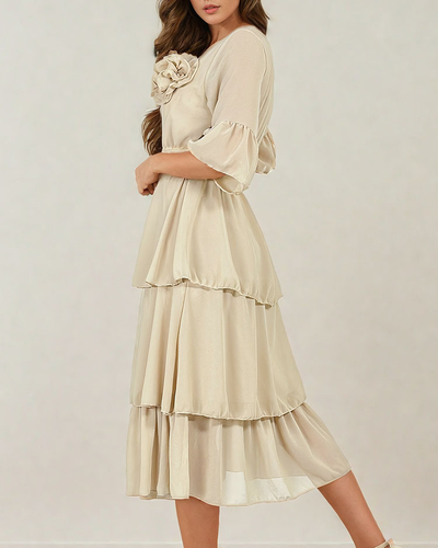 Royalfashion Naiste midi-kleit rüüsidega