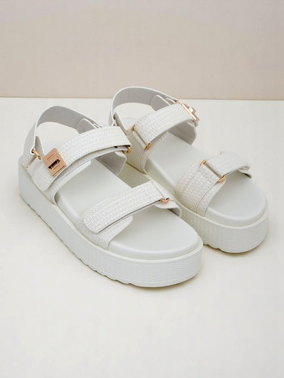 Royalfashion Kallisto – Valged naiste platvormsandaalid, ökoloogiline nahk