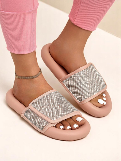 Royalfashion Women's Flat Sole Flip Flops Sparkle Step