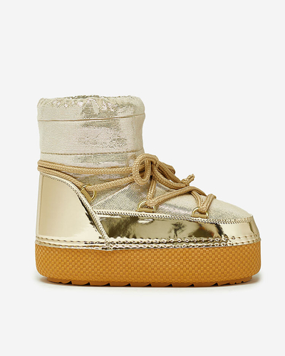 Royalfashion Women's gold lace-up snow boots Yevnoie