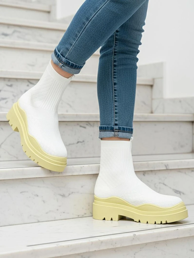 Elegant Women's Lime Vintage Style Shoes