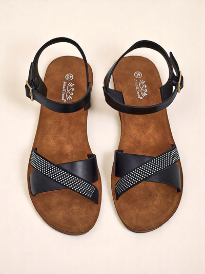 Royal Fashion Women's Rhinestone Wedge Sandals Allona