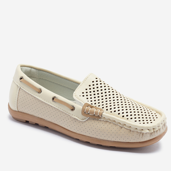 Beige openwork children's moccasins Nedda - Footwear