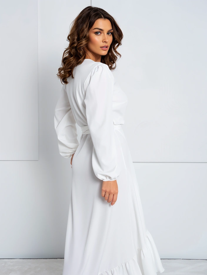 Royalfashion Siduv woma midi kleit volangidega