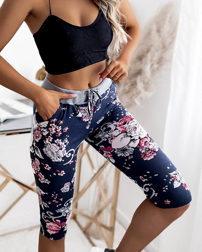 Naiste 3/4 pikkused tumesinised ja roosad lühikesed püksid PLUSS SUURUS - Riietus