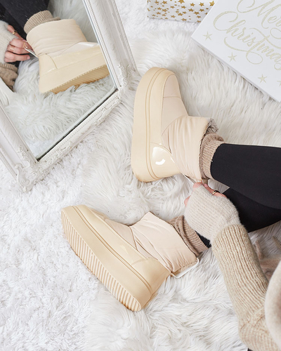 Royalfashion Beige Maderta women's slip-on snow boots