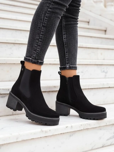 Royalfashion Eco-suóda kvinnor's ankle boots on a post Segori