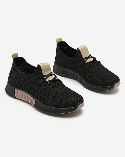 Black women's sports shoes with brown inserts Keteti - Footwear