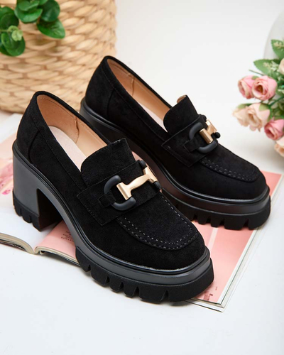 Elegantsed Vulcano seemisnahast mustad sandaalid