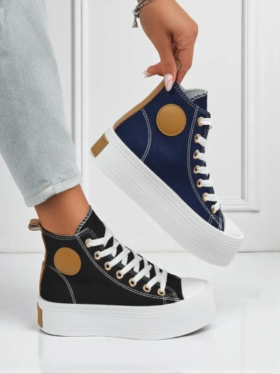 Naiste platvormiga tossud Callisto Nero, kangast, mustad, suvi/sügis