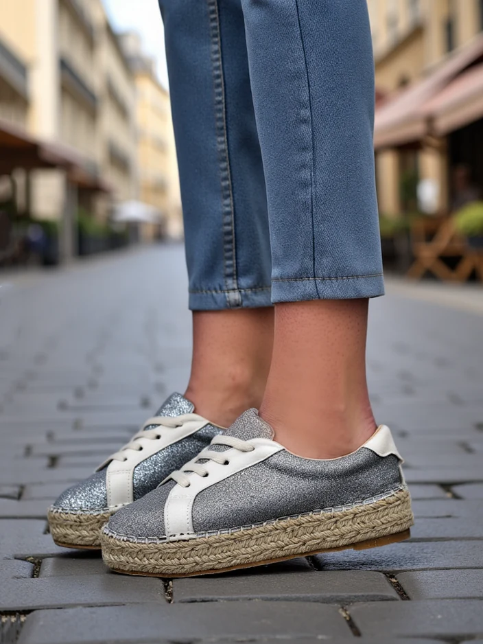 Royalfashion Women's sneakers with glitter Sercele