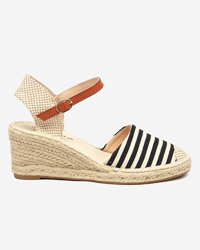 Naiste mustad triipudega espadrillid Mecera wedge - kingad