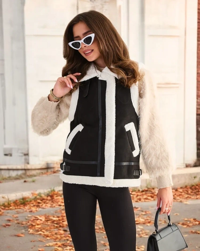 Royalfashion Women's vest with fur