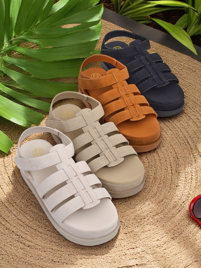 Royalfashion Heraclea platvormiga mustad öko-nahast naiste sandaalid