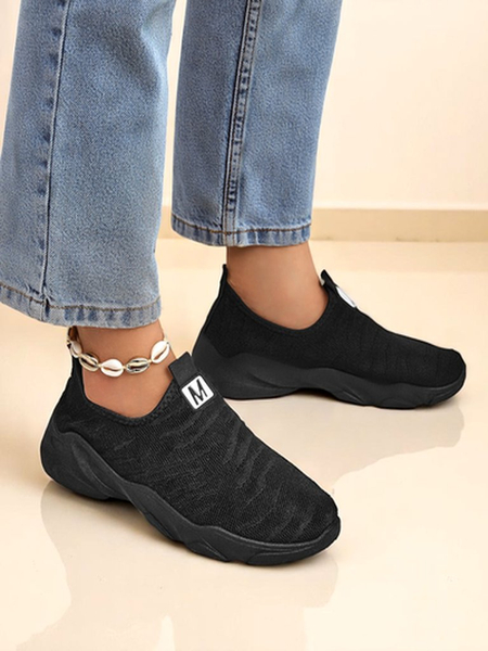 Royalfashion Women's Slip-On Fabric Sports Shoes Flex Move