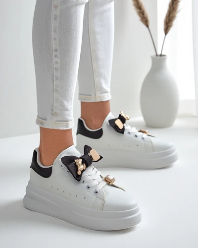 Женские платформенные кроссовки Royalfashion с бантиком Genimma