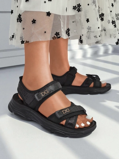 Royalfashion Women’s sandals with sequins ShineStep