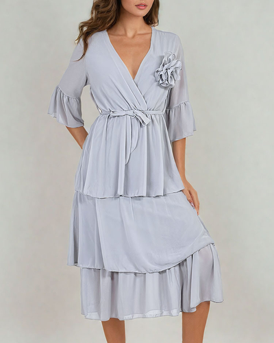 Royalfashion Naiste midi-kleit rüüsidega