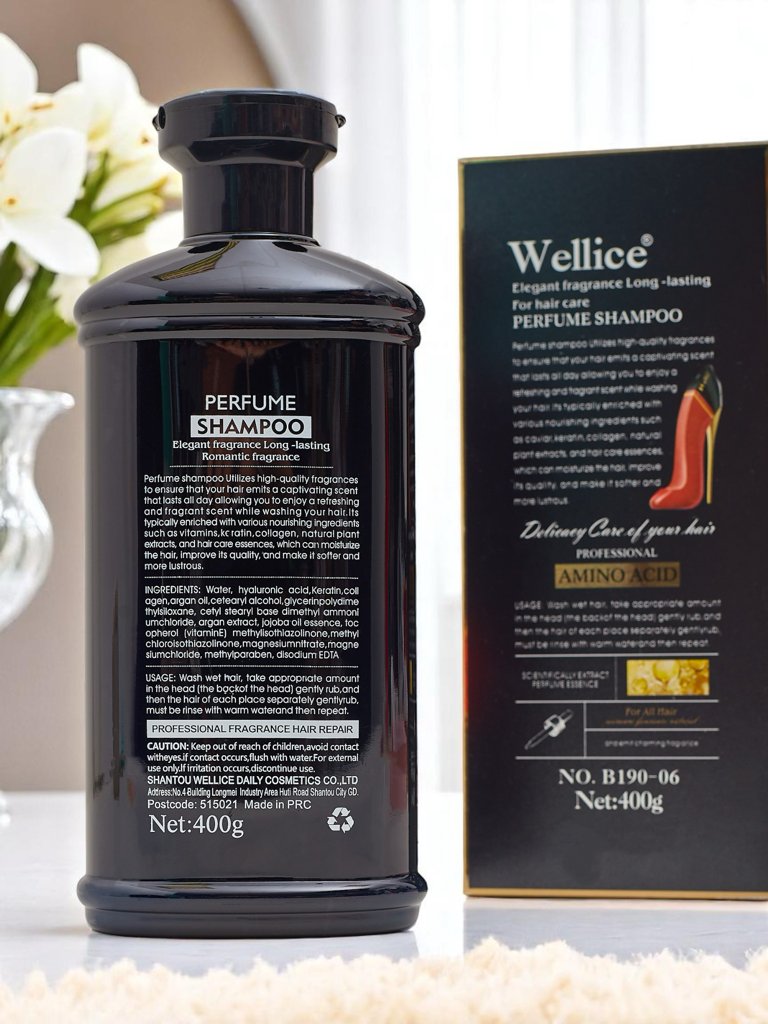 Wellice Perfumed hair shampoo with keratin smoothes and moisturizes