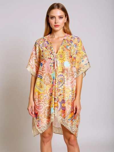 Pareo Afrodyta Royalfashion – красочное пляжное платье с V-образным вырезом