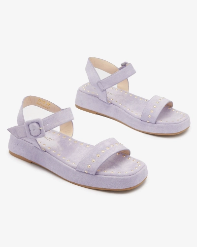 Purple women's sandals with rhinestones Franssia - Footwear