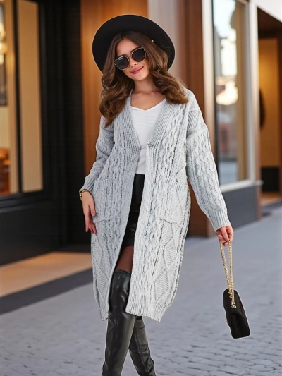 Royalfashion Kvinnor's stickad poncho tröja