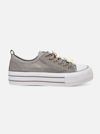 Royalfashion Women's perforated sneakers with decorations Osdo
